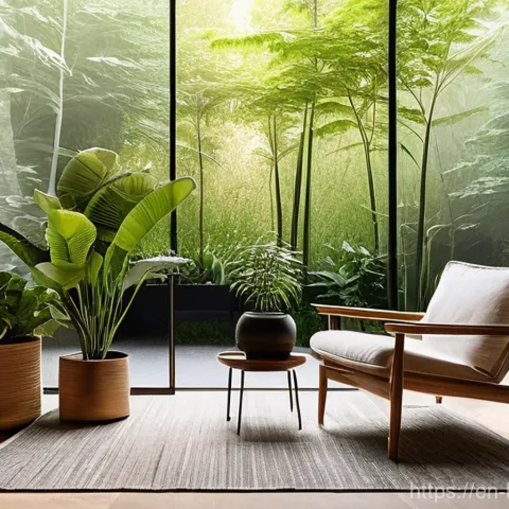 바이오필릭 디자인이 건강에 미치는 긍정적인 영향 - **Prompt 1: Serene Biophilic Home Office**
    "A well-lit, peaceful home office designed with bioph...